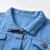 IDOPIP Toddler Baby Boys Girls Denim Jacket Kids Button Down Jeans Jacket Top Long Sleeve Ripped Distressed Trucker Jackets Cowboy Basic Casual Coat Outerwear with Pockets Light Blue 5-6 Years view 3