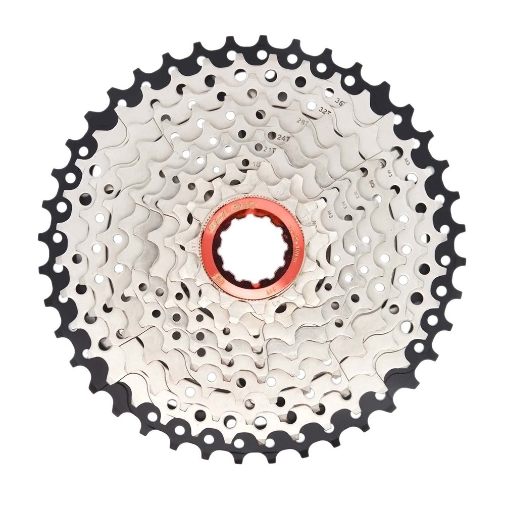 Bike Freewheel 10 Speed 11-40T Cassette Gear Steel MTB Bicycle Sprocket Wheel for Shimano HG Sram System (10Speed 11-40T Red)