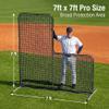 Doubleriver L Screen Baseball Net 7x7, Portable Pitching Guard for Batting Practice, 32mm Thick Steel Tube Frame with Low Rebound Mesh, Protective Safety Gear for Coaches and Teams view 2