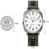 Diaofendi Waterproof Nurse Watch for Medical Professionals,Women Men, 24 Hour with Second Hand, Military Time Easy to Read Dial (Silver-ArmyGreen Black) view 3