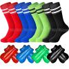 Zhanmai 8 Pairs Kids Soccer Shin Guards Youth Protective Soccer Socks Sport Shin Pads Guard Sleeves Calf Protective Soft Colorful Gear for Football Games 3-15 Years Old Girls Boys Toddler Child Teens view 1