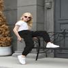 AOWKULAE Big Girls Cargo Pants, Drawstring Elastic Waist Loose Tapered Cargo Jogger Pants with Multi Pockets for Girl, Black, 9-10 Years = Tag 150 view 4