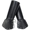 HiiFeuer Viking Fenrir Gauntlet, Medieval Faux Leather Arm Armor Knight Bracer, LARP Costume (Black) view 1