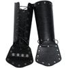 HiiFeuer Viking Fenrir Gauntlet, Medieval Faux Leather Arm Armor Knight Bracer, LARP Costume (Black) view 3