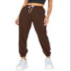 AUTOMET Women's Cinch Bottom Sweatpants Athletic Joggers Lounge Pants with Pockets Brown XXL view 1