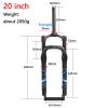 LvTu Snow Bike Suspension Fork 20 Inch Air Fat Fork Aluminum Alloy for 4.0" Tire Accessories view 2