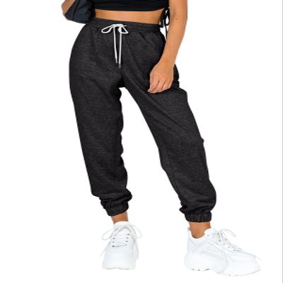 AUTOMET Women's Cinch Bottom Sweatpants Athletic Joggers Lounge Pants with Pockets Black Grey S