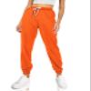 AUTOMET Women's Cinch Bottom Sweatpants Athletic Joggers Lounge Pants with Pockets Orange XXL
