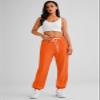 AUTOMET Women's Cinch Bottom Sweatpants Athletic Joggers Lounge Pants with Pockets Orange XXL view 2