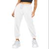 AUTOMET Women's Cinch Bottom Sweatpants Athletic Joggers Lounge Pants with Pockets White S view 1