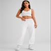 AUTOMET Women's Cinch Bottom Sweatpants Athletic Joggers Lounge Pants with Pockets White S view 2