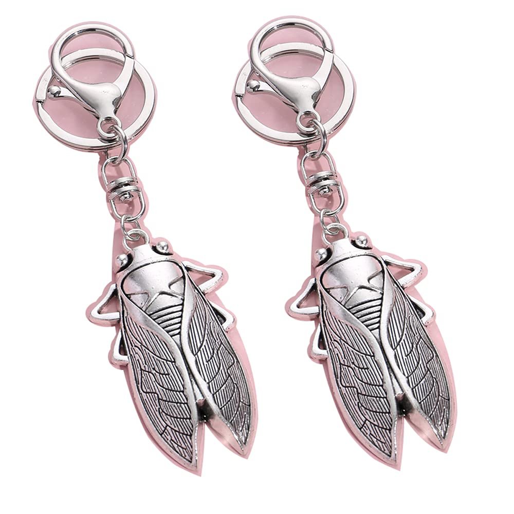 lotjewelry 2Pcs Cicadas Insect Key Ring Animal Key Chains