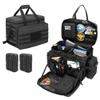 samdew Patrol Bag Law Enforcement, Duty Bag for Police Equipment with 2 Detachable MOLLE Pouches & Laptop Layer (up to 15.6"), Bailout Tactical Organizer for Car Front Seat, Black view 1