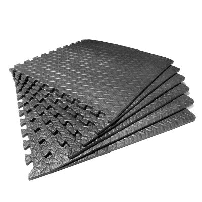 XQKXHZ Interlocking Exercise Foam Mats with Border  Interlocking Floor Mats for Gym Equipment  Eva Foam Interlocking Floor Tiles, 60 x 60 x 1cm/23.6 x 23.6 x 0.39Inch, Gray,6pcs