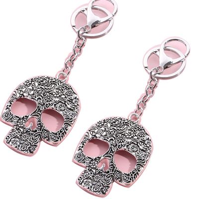 2pcs Large Metal Keychain Skull Skeleton Key Ring Key Chains