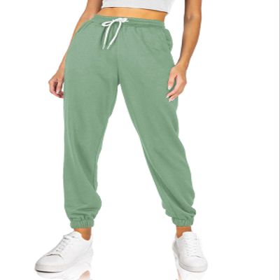 AUTOMET Women's Cinch Bottom Sweatpants Athletic Joggers Lounge Pants with Pockets Bean Green XXL