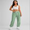 AUTOMET Women's Cinch Bottom Sweatpants Athletic Joggers Lounge Pants with Pockets Bean Green XXL view 2