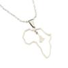 Africa Map Necklace Cameroon Map Pendant Necklaces Gold Color Jewelry Map Cameroun Cameroonians Gift (silver) view 1