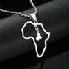 Africa Map Necklace Cameroon Map Pendant Necklaces Gold Color Jewelry Map Cameroun Cameroonians Gift (silver) view 2