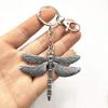 2Pcs Dragonfly Pendant Chain Keychain Boho Large Dragonfly Key Ring view 2