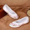 LUXINYU Women's Slip on Flats,Traditional Chinese Style Embroidered Round Toe Ballet Flats ShoesWhite 5.5 view 2