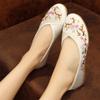 LUXINYU Women's Slip on Flats,Traditional Chinese Style Embroidered Round Toe Ballet Flats ShoesWhite 5.5 view 3