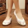 LUXINYU Women's Slip on Flats,Traditional Chinese Style Embroidered Round Toe Ballet Flats ShoesWhite 5.5 view 4