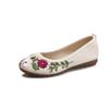 LUXINYU Women's Slip on Flats,Traditional Chinese Style Embroidered Round Toe Ballet Flats ShoesWhite 4 view 1