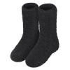 BXT Unisex Fuzzy Slipper Socks Floor Sock with Non Slip Grips, Gifts for Men Women Dad Mom (Black) view 3