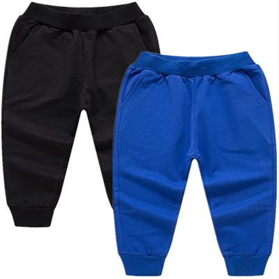 EISHOW Sweatpants for Toddler Boys Girls,Baby Boy's 2-Pack Pants,Kids Cotton Pull on Jogger Pants Pockets Active Sweatpants