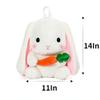 VTYUBX Backpack with Plush Soft Big Bunny Ear Street Fashion Rabbit Adjustable Straps Zippered Pocket Cute Fluffy Wild Animal (White Bunny) view 2
