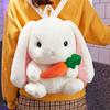 VTYUBX Backpack with Plush Soft Big Bunny Ear Street Fashion Rabbit Adjustable Straps Zippered Pocket Cute Fluffy Wild Animal (White Bunny) view 4