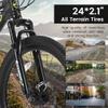 Elecony Ecarpat 24/26 Inch Mountain Bike, 21 Speeds with Mechanical Disc Brakes Aluminum/High-Carbon Steel Frame Mens Womens Mountain Bike, Front Suspension MTB Bicycle for Adult & Teenagers view 2