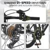 Elecony Ecarpat 24/26 Inch Mountain Bike, 21 Speeds with Mechanical Disc Brakes Aluminum/High-Carbon Steel Frame Mens Womens Mountain Bike, Front Suspension MTB Bicycle for Adult & Teenagers view 3