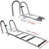 JINCAN Folding Dock Boat Ladders 4 Step, Heavy Duty Stainless Steel Marine Yacht Ladder, Removable Swim Deck Ladder with Pedal & Hand Railing view 4