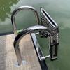 JINCAN Pontoon Boat Ladder 4 Step Folding, Stainless Steel Telescoping Rear Entry Inboard Ladder, Heavy Duty Swim Deck Ladder view 2