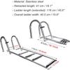 JINCAN Pontoon Boat Ladder 4 Step Folding, Stainless Steel Telescoping Rear Entry Inboard Ladder, Heavy Duty Swim Deck Ladder view 4