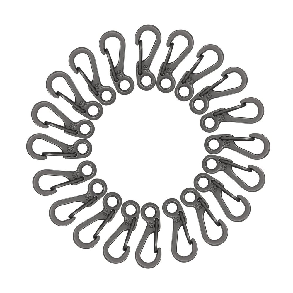20Pcs Mini Spring Snap Hook Carabiners Clip Spring Hanging Buckle Paracord Snap Hook Camping Bottle Backpack Clasps Keychain