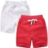 EISHOW 2-Pack Baby Boys Girls Shorts Cute Beach Short Pants Soft Cotton Shorts Active Jogger Bottoms with Drawstring Pockets (2 Pack-red+White,18-24 Months,18 Months,24 Months) view 1