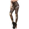Women Steampunk Leggings Comic Cosplay Retro Punk Warrior Print Gothic Tattoo Stretchy Pants - Reg, Plus (Steam Punk, XXL=US XL) view 1