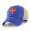 '47 MLB Trawler Mesh Clean Up Adjustable Hat, Adult One Size Fits All (New York Mets Blue Beige) view 1