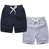 EISHOW 2-Pack Baby Boys Girls Shorts Cute Beach Short Pants Soft Cotton Shorts Active Jogger Bottoms with Drawstring Pockets (2 Pack-Gray+Navy,3-4Y,3 Years,4 Years) view 1