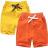 EISHOW 2-Pack Baby Boys Girls Shorts Cute Beach Short Pants Soft Cotton Shorts Active Jogger Bottoms with Drawstring Pockets (2 Pack-Yellow+Orange,5-6Y,5 Years,6 Years) view 1