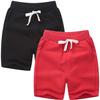 EISHOW 2-Pack Baby Boys Girls Shorts Cute Beach Short Pants Soft Cotton Shorts Active Jogger Bottoms with Drawstring Pockets (2 Pack-Black+red,3-4Y,3 Years,4 Years) view 1