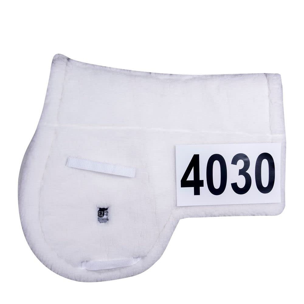 Dura-Tech E-Z View Wither Relief Pin-On Style Hunter Horse Saddle Pad | Wither Relief Design | Hypo-Allergenic Synthetic Fleece | Non-Slip Bottom | Easy Number Display | Gel Insert Compatible
