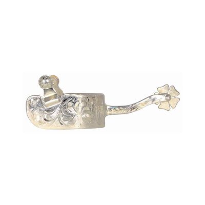 Schneiders FES Silver Plate Equitation Spur Cloverleaf | Enhances Show Ring Elegance | Promotes Better Contact | Minimal Leg Movement Required