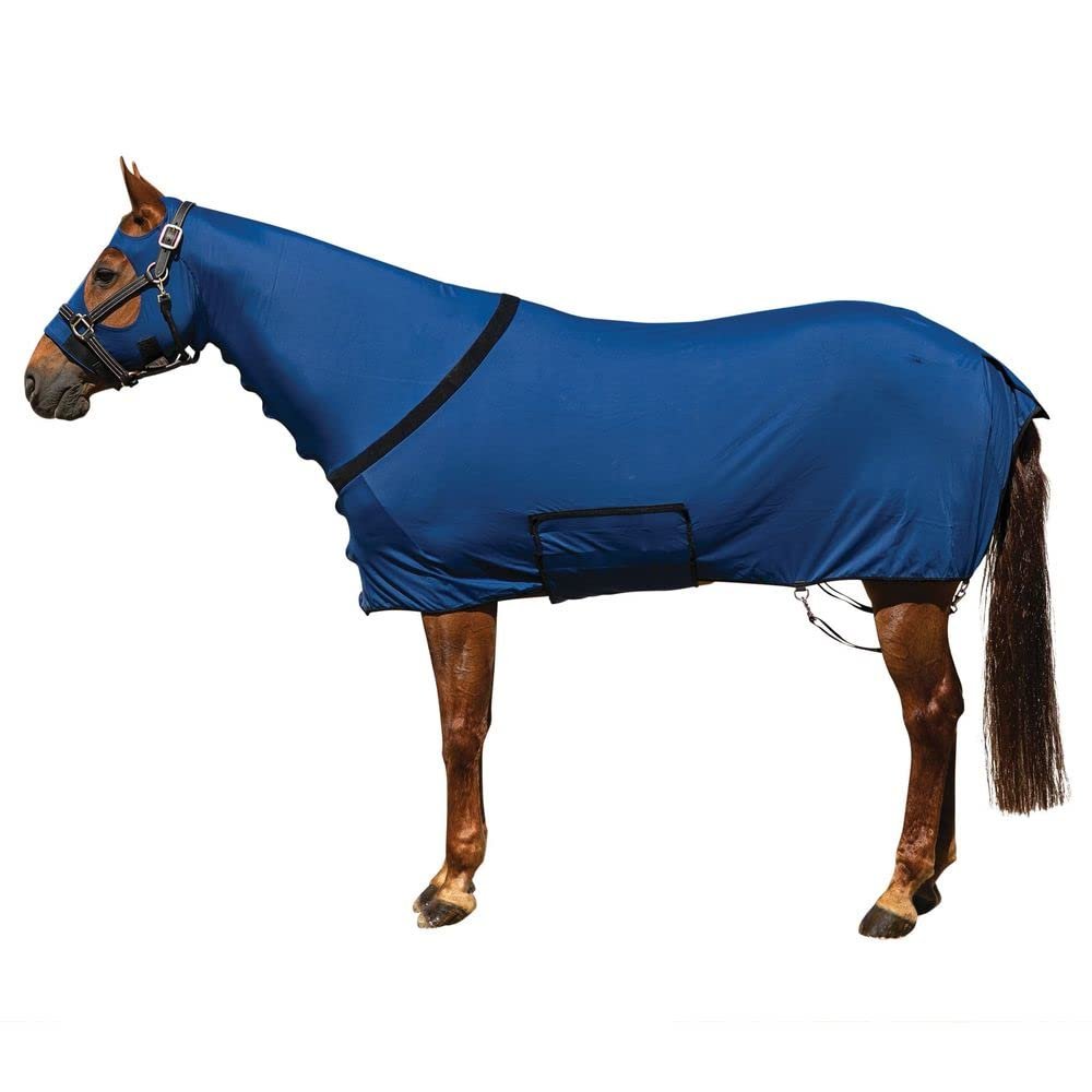 UltraFlex Horse Sleazy Slickers | Horse Protection Slinky | Dirt & Dust Defense | Full Zip Full Body | Navy, Large