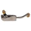 FES Youth Stainless Steel Equitation Rowel Western Spurs | Polished Look for Young Riders | Hinged Spur Button | Curved Equitation Neck | Stainless Steel & Brass Rowel | Easy Strap Attachment view 2