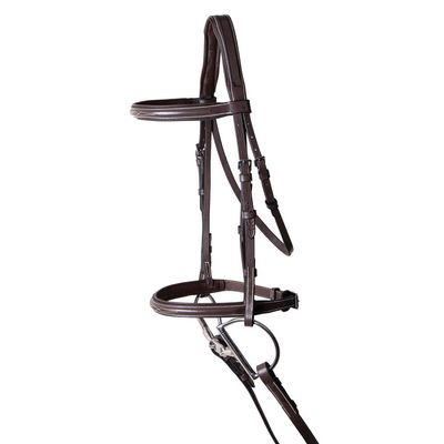 Schneiders Pinnacle Comfort Plus Hunter Bridle | Premium Grade Leather | Comfort Plus Crown for Pressure Relief | Generous Padding | Raised Fancy Stitched Detailing | Color Havana | Size Cob