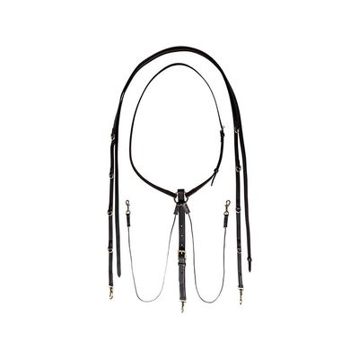 Billy Royal German Martingale | Effortless Headset Training | Durable Mountain Climbing Rope | Includes 7' x 3/4" Wide Split Reins | Brass and Stainless Hardware | Dark Oil Leather Finish